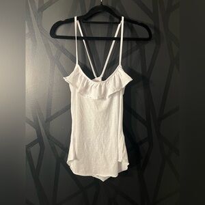 Chaser White Camisole with Ruffle Detail